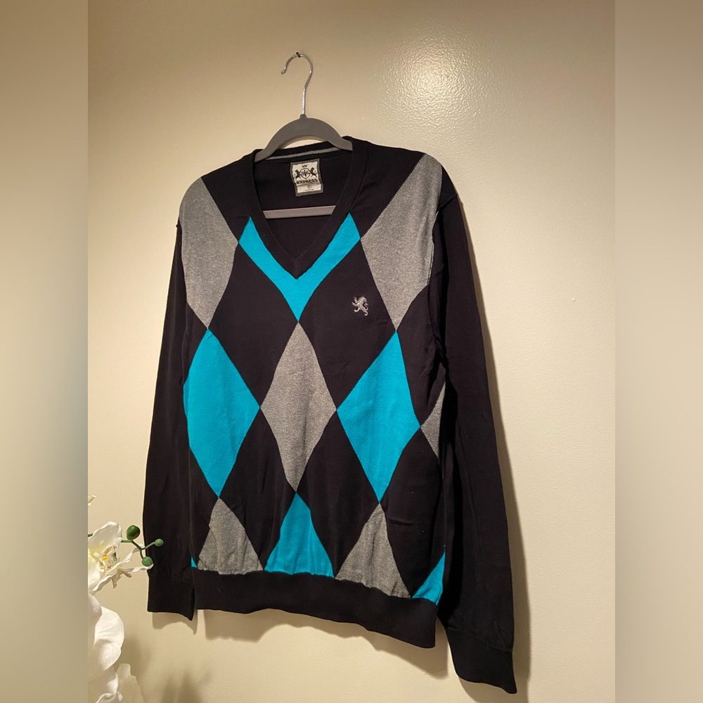 Express Men's Argyle V Neck Sweater